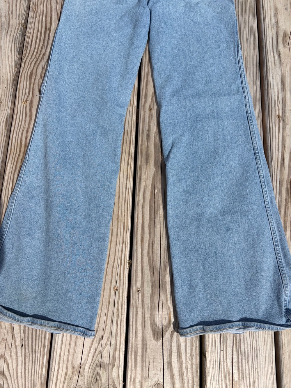 Madewell 11" High Rise Flare Jeans Light Wash Distressed‎ 20% Hemp Size 27 - Picture 11 of 14